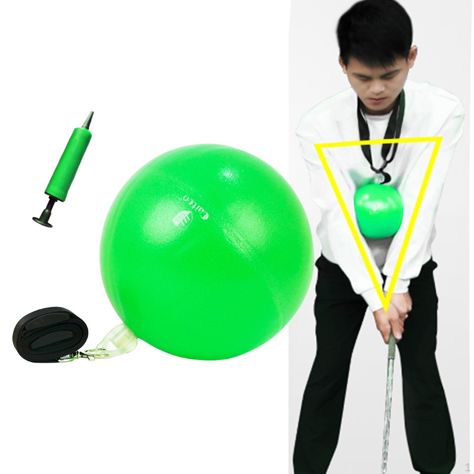 Golf Swing Trainer Ball Assist W/ Adjustable Lanyard for Posture Correction Golfer Green