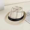 New Plaid Hat Men's Summer Short Edge Middle-aged and Elderly Sunshade Jazz Gentleman's Hat Outdoor Casual Versatile Top Hat