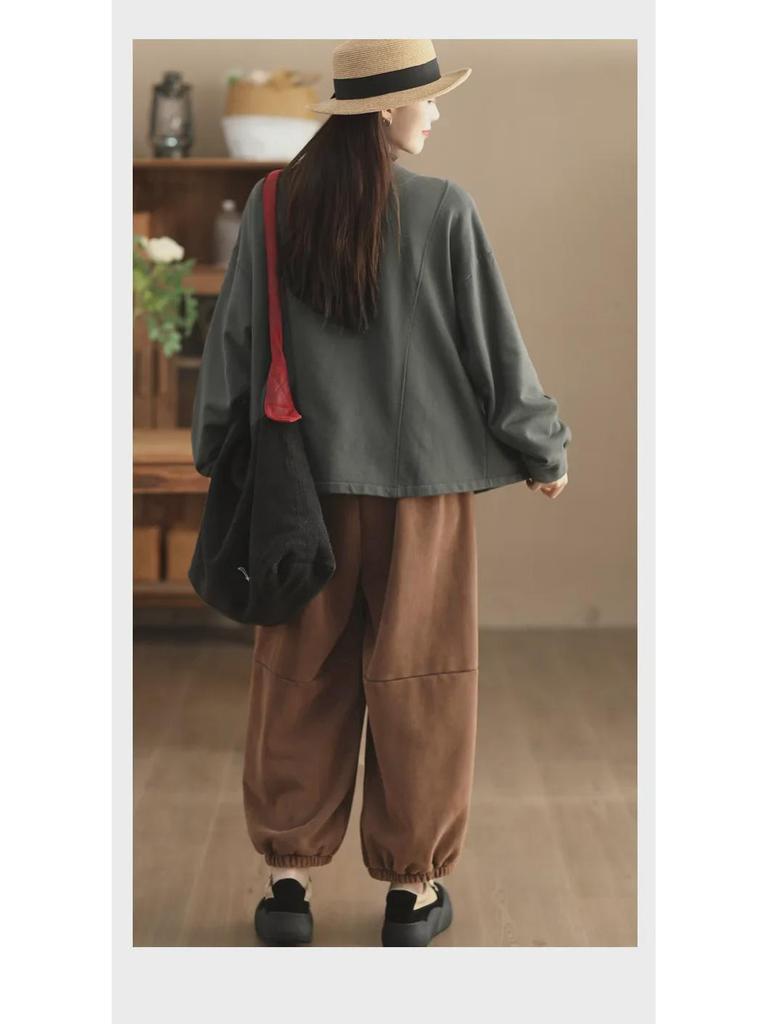 2024 Women's Winter Casual Plush Sweatpants - Artistic Splicing, Soft, Warm, Thickened Design