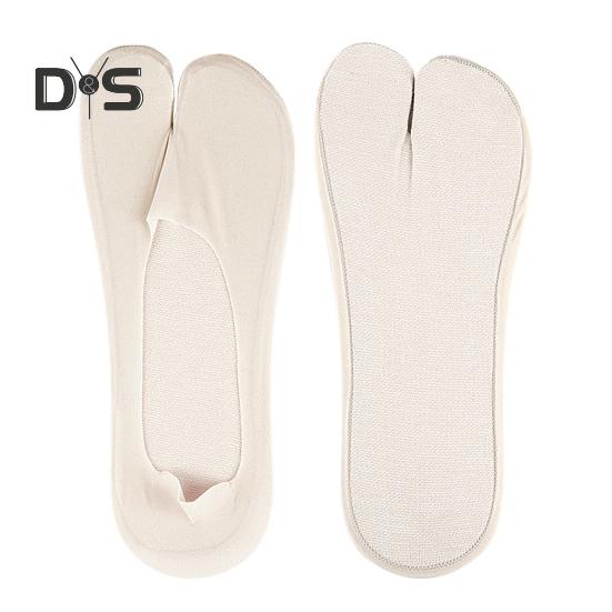 Breathable Toe Socks 2-Toe Invisible Liner Socks with Anti-Slip Silicone Ultra-Thin Moisture-Wicking Socks for Loafers Sneakers