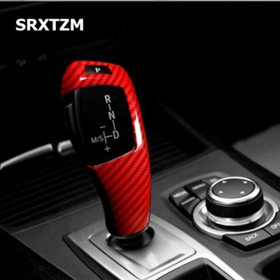 ABS Carbon Fiber sport style Car inner Gear Shift Knob decals special for Bmw