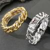 Braccialetti Punk Teschio Viso Testa Uomo Con Occhi Rossi Zirconia Cubica Acciaio Inossidabile Catena Link Cubana Bracciali Gioielli Cyberpunk Regali Vichinghi