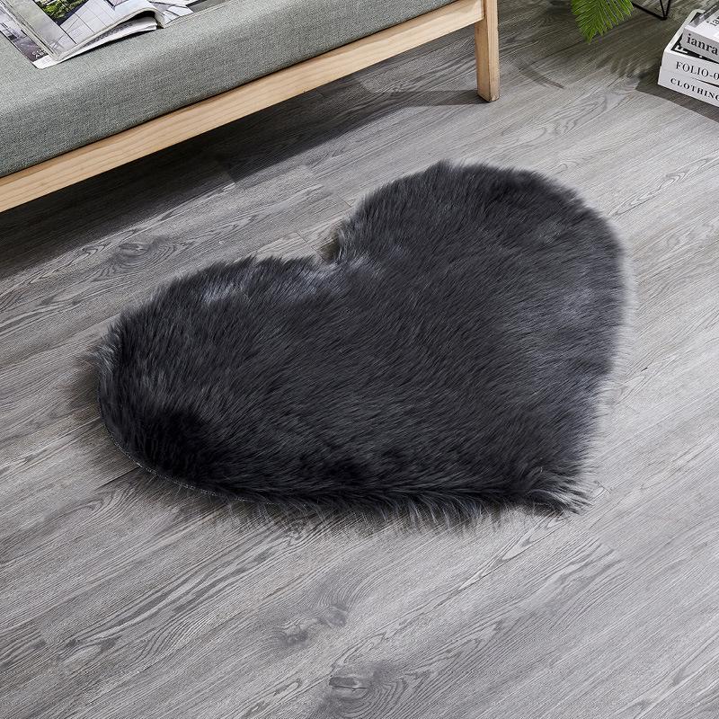 Washable Imitation Wool Plush Floor Mats for Bedroom