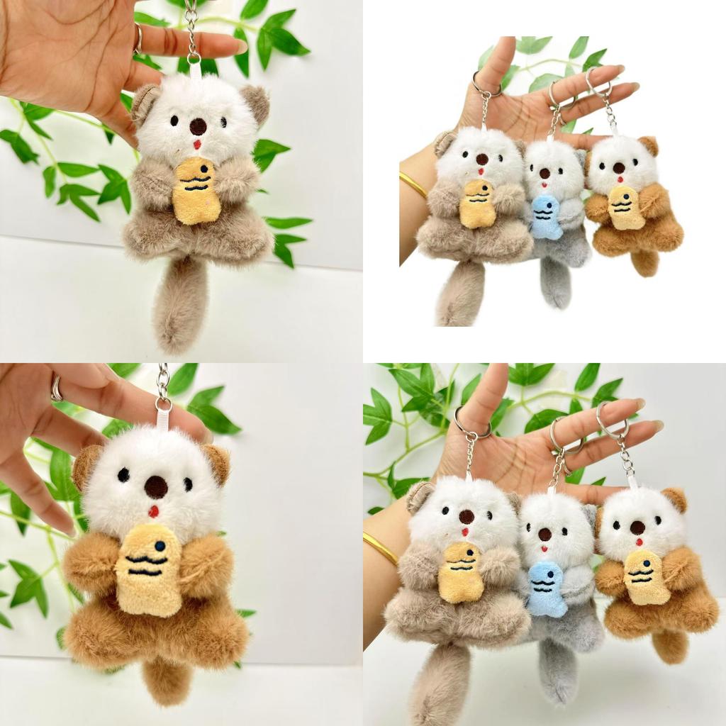Otter Plush Keychain Soft Short Plush Toy For Bag Decoration And Keys