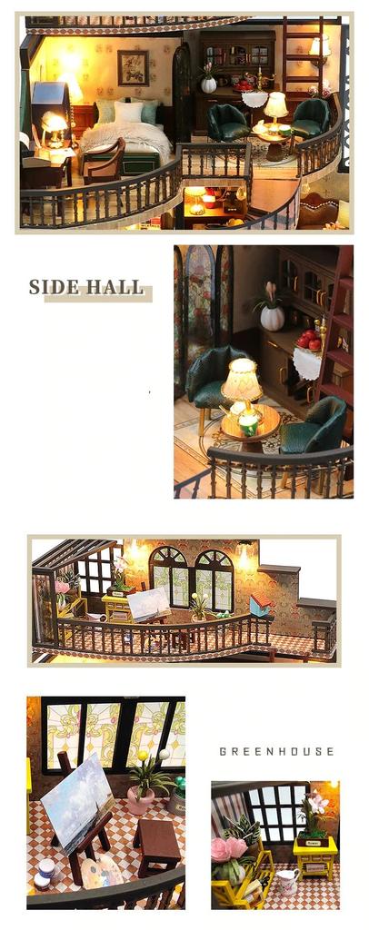 (t-FREAK) 1:32 Dollhouse DIY Kit Set Miniature Dream Pavilion