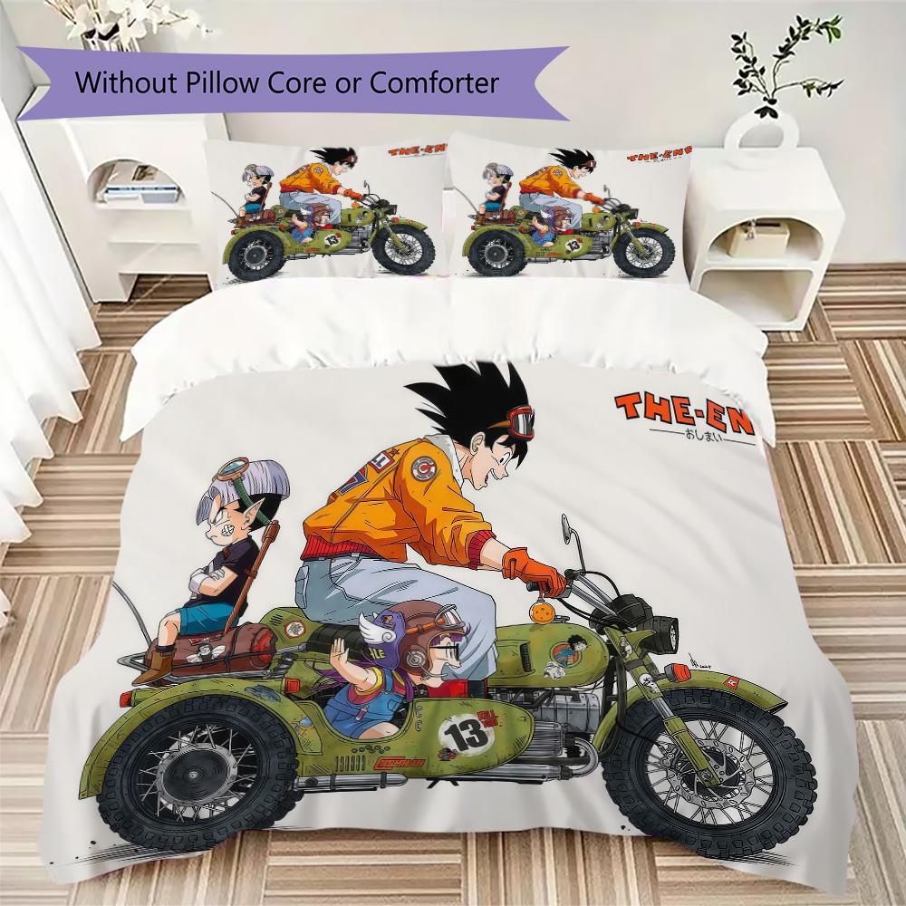 Son Goku Anime 3pcs Bedding Set, Digital Printed Duvet Cover, No Insert, Kids Gift, Large Size -HYQ27
