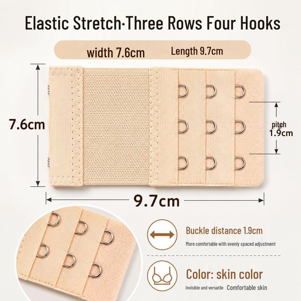Elastic Adjustable Bra Lengthening Extender with Multiple Buckles
