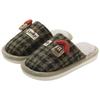 Linen Slippers Autumn and Winter New Cartoon Plaid Home Indoor Warm Plush Cotton Slippers