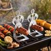 Supporto per Salsicce in Acciaio Inossidabile Supporto per Hot Dog Design Uomo Muscoloso Scaffale Espositore per Alimenti Durevole Accessorio Metallico per BBQ per Grigliatura Cottura