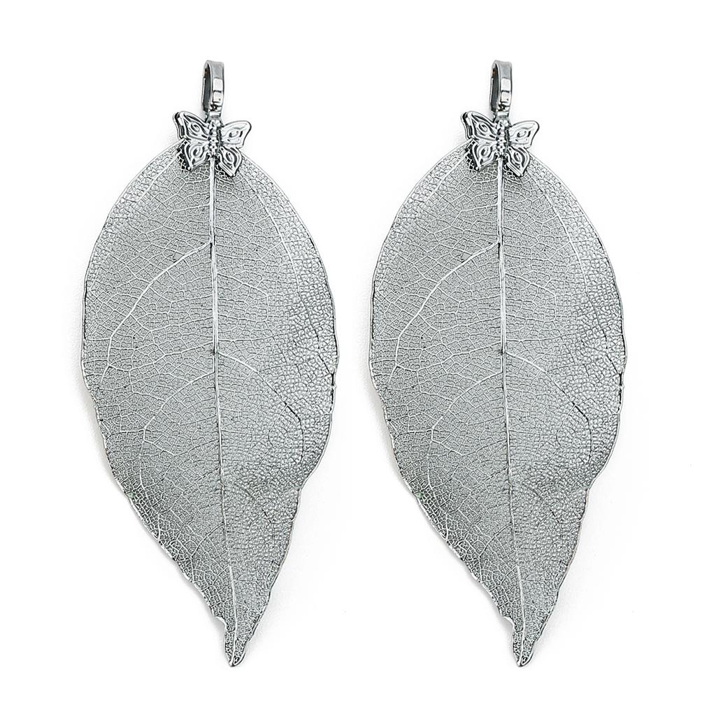 2pcs/lot Copper Butterfly Leaf Charms Textured Leaf Pendants For Jewelry Making DIY Bracelet Necklace Earrings Accessories