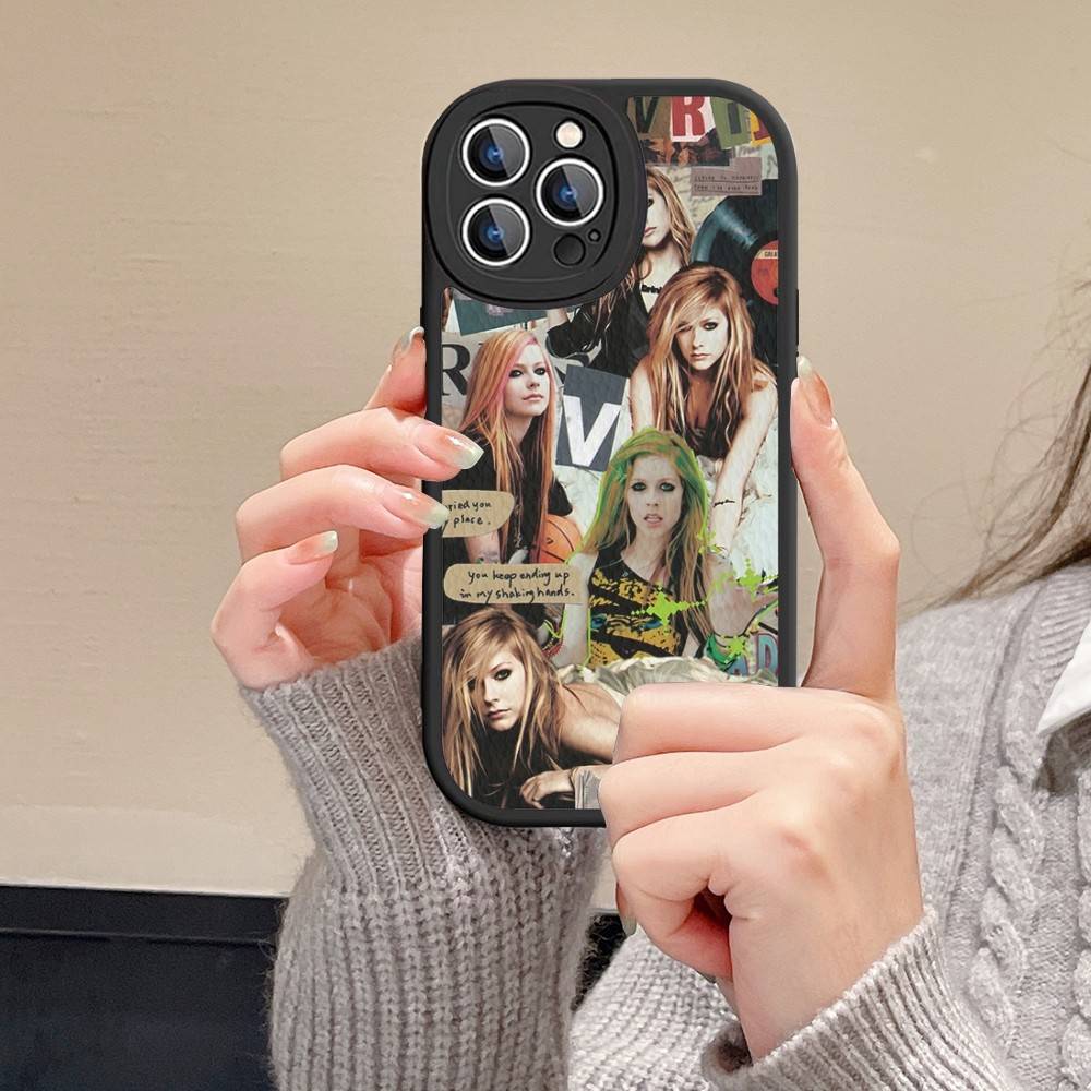 Avril Ramona Lavigne Leather Phone Case For IPhone 16 15 14 13 12 11 Pro Max Plus Shockproof Cover