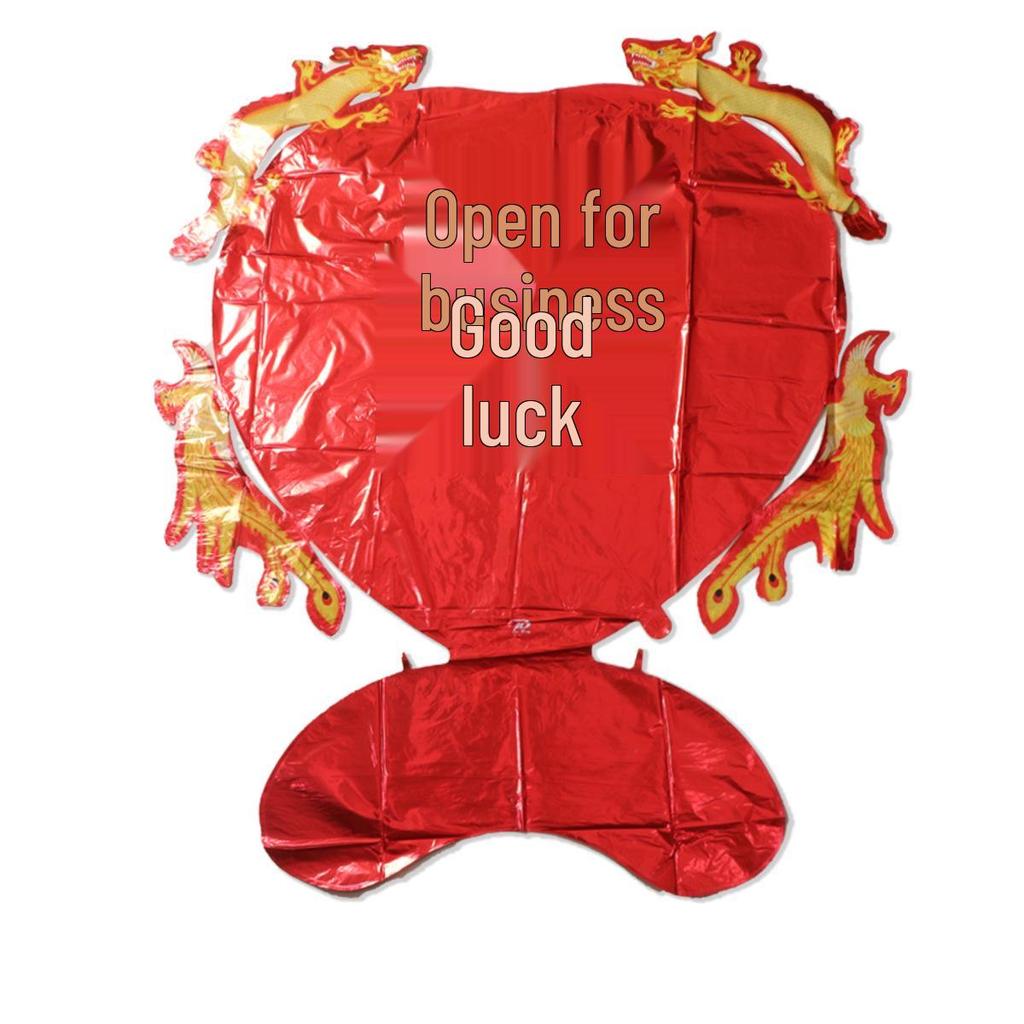 Extra Large Heart Balloon with Auspicious Dragon and Phoenix Foil Design for Housewarming Celebrations