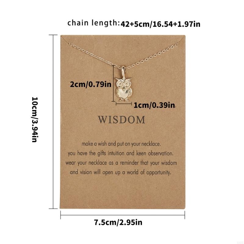 New Trendy Alloy Cute Elegant Pearl Butterfly Elephant Owl Dragonfly Luck Pendant Necklaces with Wish Card for Women Jewelry