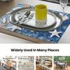 1pc Vibrant Summer Nautical-Themed Starfish Shell Net Design Placemats, Perfect for Festive Party Decorations