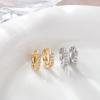Minimalist Geometric Zircon Hoop Earrings: Japanese-Korean Fashion Ear Cuffs & Studs