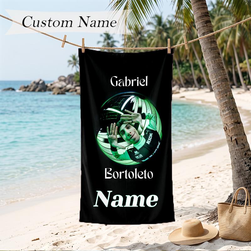 Gabriel Bortoleto Custom Name Printed Beach Towel Personalized Soft Towel For Swimming Beach Travel
