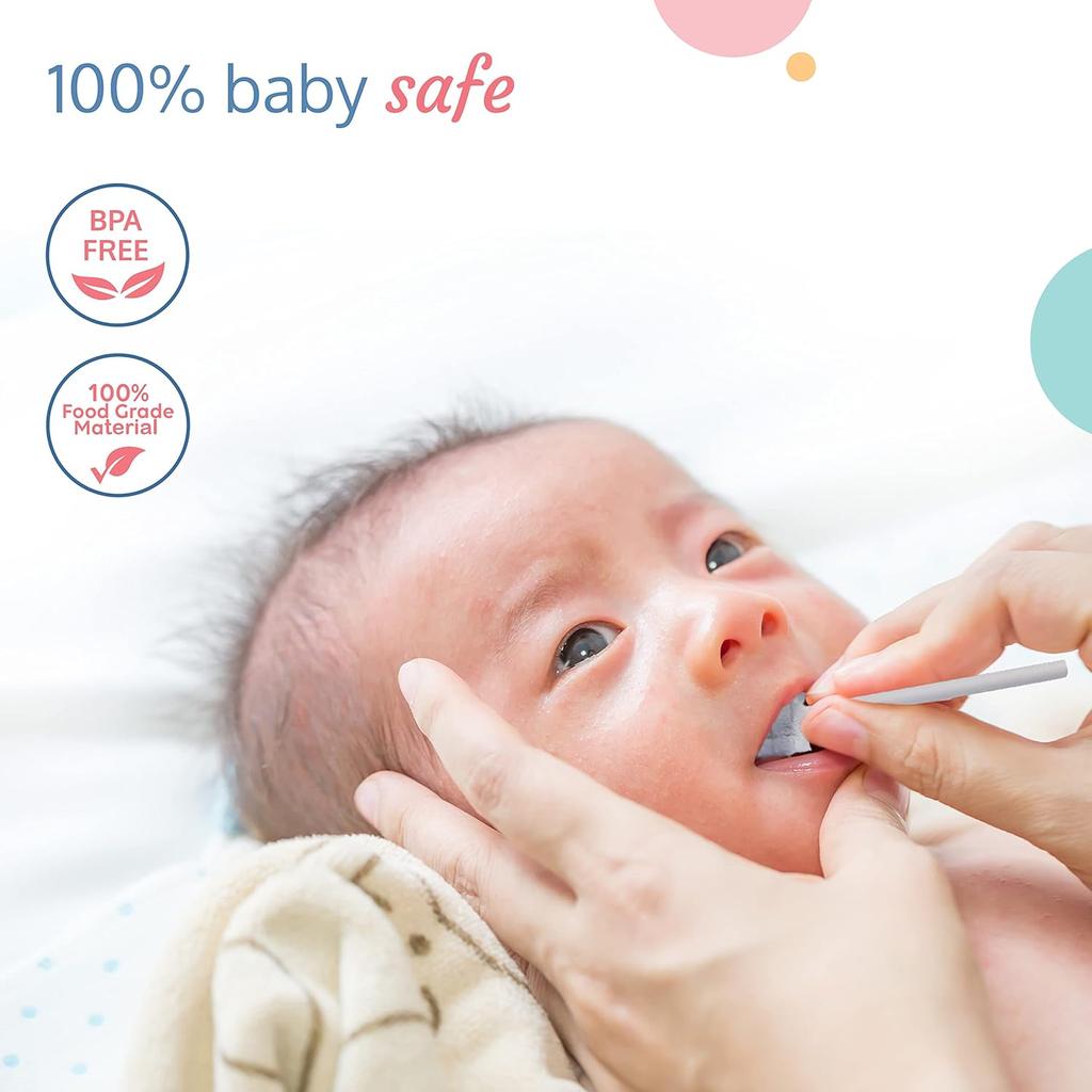 LuvLap Oral Care Disposable Mouth Swabs For Baby Tongue And Gum Cleaning, 3D Wave Gauze, 40 Pieces, Soft Paper Handle
