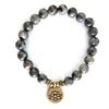 8mm Frosted Amazonite Mala Bracelet with Lotus Yoga Pendant