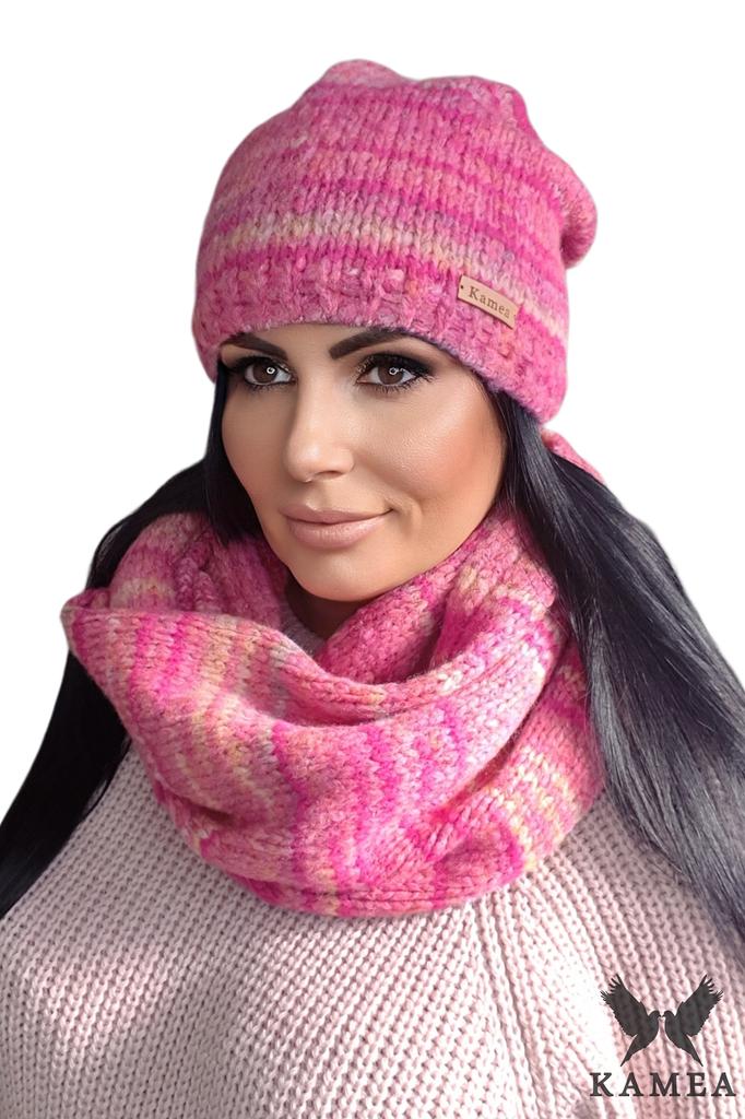 Kali Hat and Snood Set, Amaranth Color