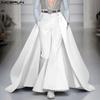 Men Zip-up High Waist Double Layers Solid Casual Loose Long Pants Trousers