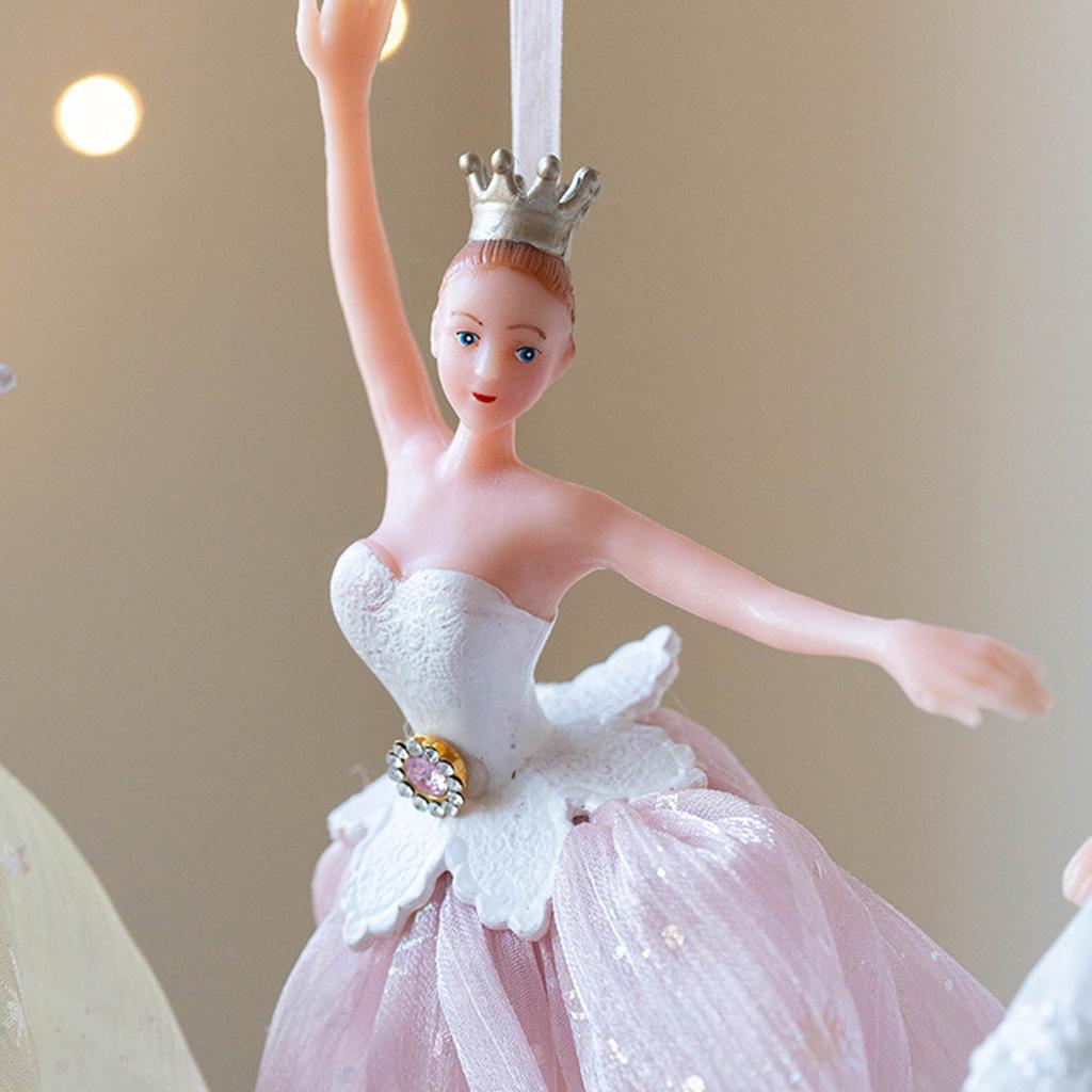 Xmas Ballet Girl Ornament Delicate Dancing Girl Pendant for Holiday Xmas Home Decor