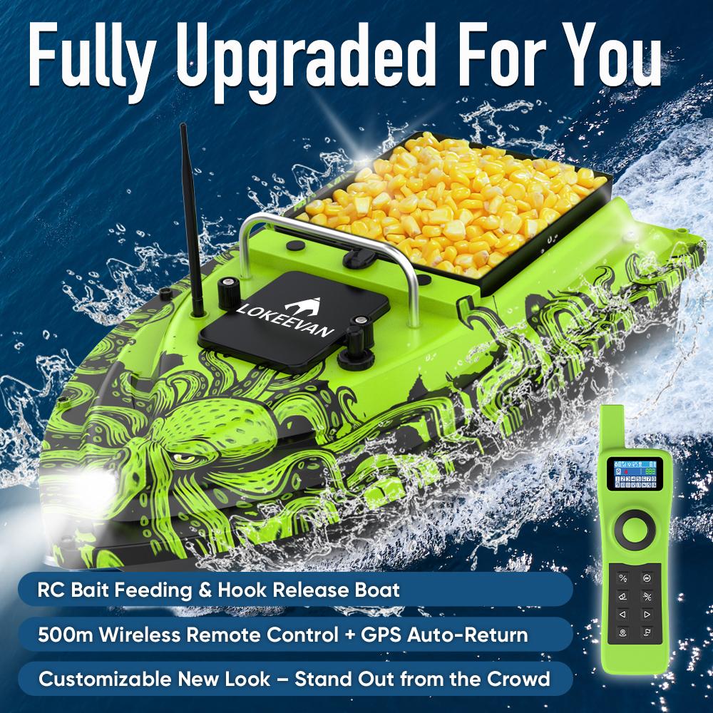 LOKEEVAN D32ED GPS Fishing Bait Boat 12000mAh GPS+Beidou Dual System 500m Remote Control Distance