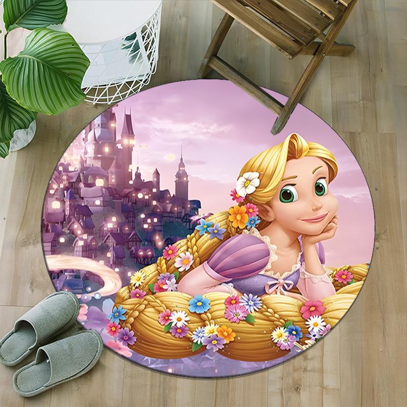 1pc Princess1 Carpet, Round Rug, Comfortable, Suitable for Entryways, Living Rooms, Office, And Bedrooms, Christmas Decoration