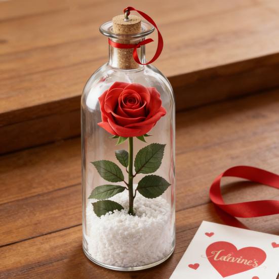 1/2/3 Bucăți Ornament Trandafir cu Voce Înregistrabilă cu Redare Dop Sticlă Transparentă Sticlă Mesaj Vocal cu Trandafir în Interior Decorațiune Festival Suvenir de Sărbătoare Cadou