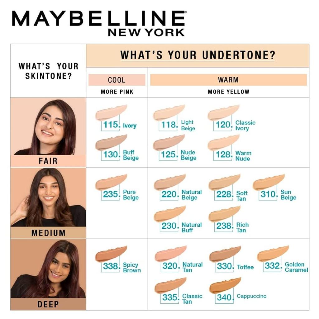 Maybelline New York Fit Me Matte Poreless Liquid Foundation 128 Warm Nude 18 ml Full Coverage Normal Oily Skin Warm Nude
