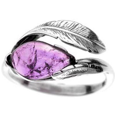 Handmade Silver Ring 'Meghan' Silver Amethyst (rhodium) - 12 Mm