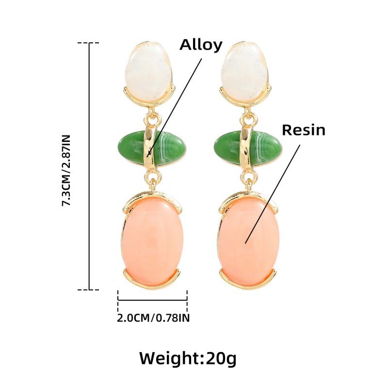 Boho Chic Layered Geometric Earrings Women In Muted Pastel Tones Alloy Dangle Earring