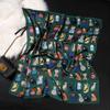 Luxury Cat Silk Shawl Square Scarf For Women Satin Hijab Fashion Wraps Female Hair Bands Ribbon Headband Bandana
