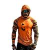 Men's Long Sleeve Hooded Sun Top with Color Block Raglan Sleeves Halloween Print