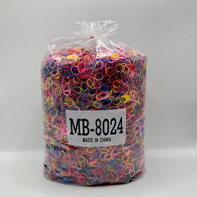 8024 Colorful Children's Hair Ties – Small High-Elastic Rubber Bands, One Pound Pack