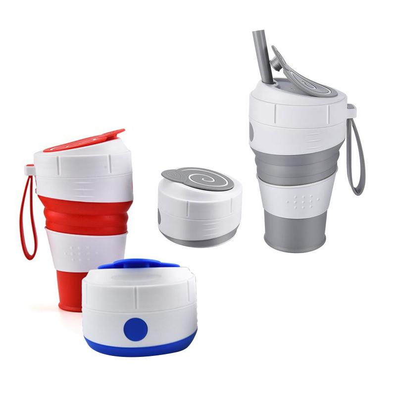 Silikonkomposit Resemugg Vikbar Kaffekopp Med Läckagesäkert Lock Hopfällbar Kopp