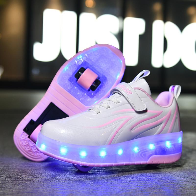 LED Light Rechargeable Children Adult Skates Runaway Shoes Classmates