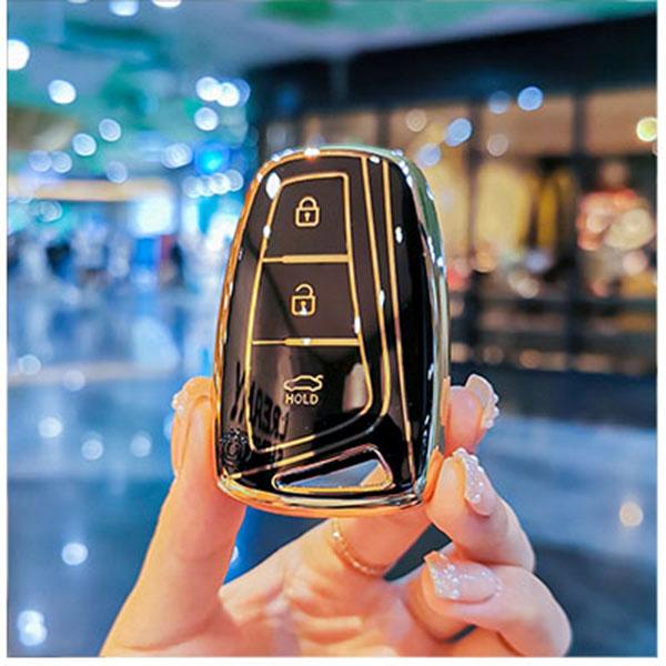 Fashion TPU Car Key Case Shell For Hyundai Santa Fe Sport Ix45 Equus Centennial Genesis G80 Grandeur Azera 2013-2016 Keychain