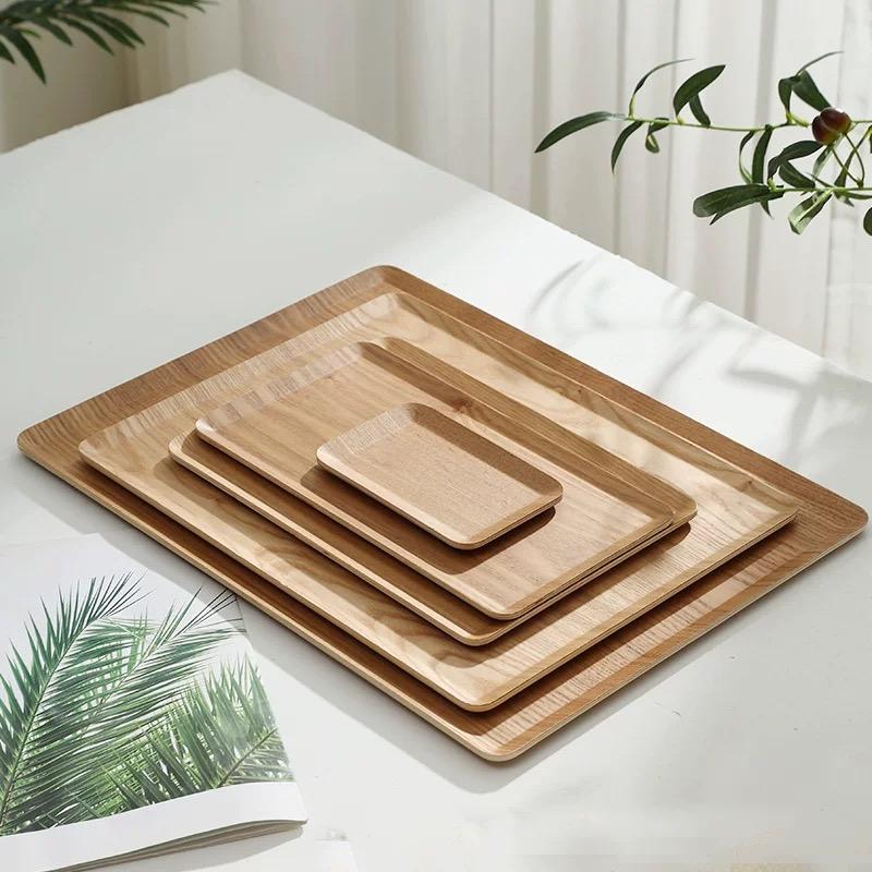 Ashwagandha Wooden Tray Cake Bread Tray Bakery Pastry Display Wooden Flat Tray Household Kitchen Storage Tray