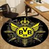 Borussia Dortmund Pattern Round Rug, Indoor/Outdoor Mat, for Picnic, Gameroom, Bedroom, Office, Living Room, Home Decor Carpet, Birthday Gift