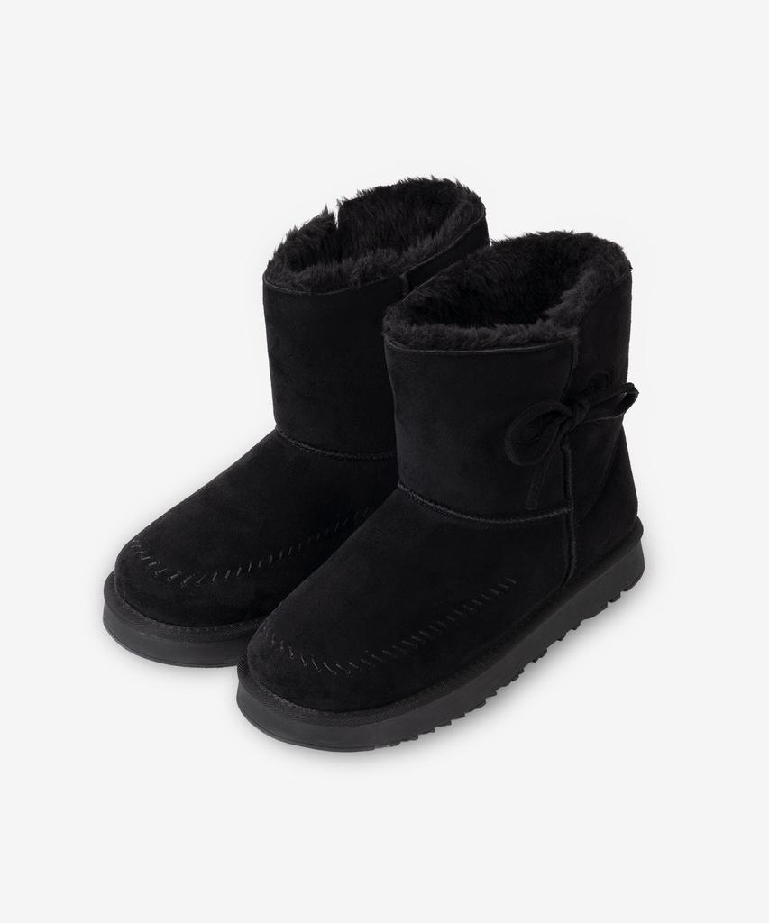 Drawfit Women Moel Roll Ribbon Winter Boots [Black]