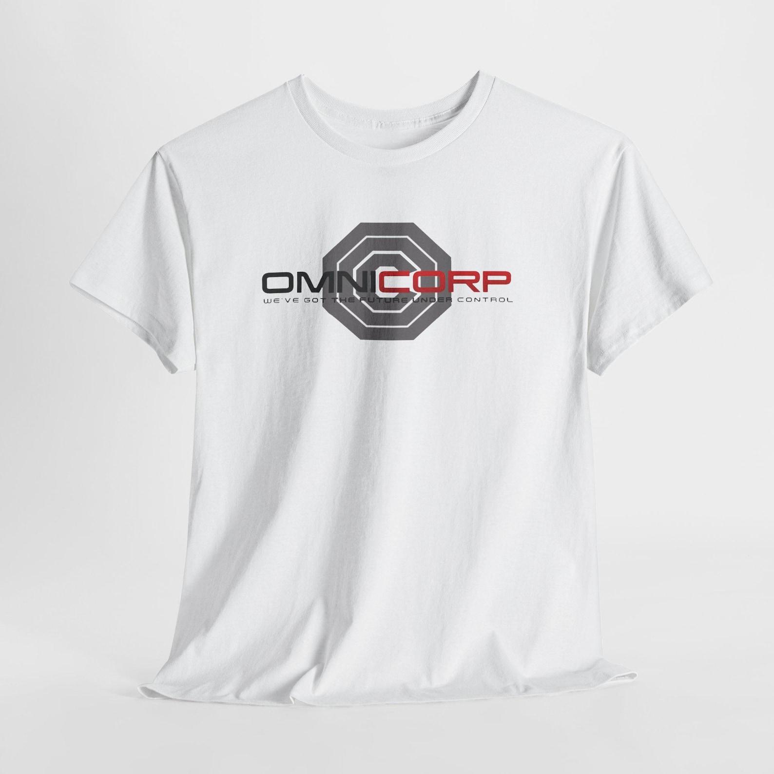 OmniCorp Distressed Logo Men s Ash Gray White Tees T-Shirt Size S-5XL L