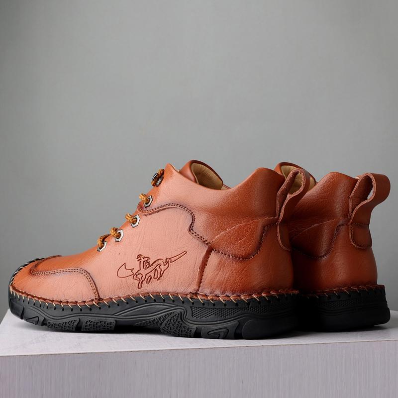 38-48 Herren Handgefertigte Echtleder Stiefel Bequeme Stiefeletten für Herren Freizeitschuhe Outdoor Workwear Schuhe