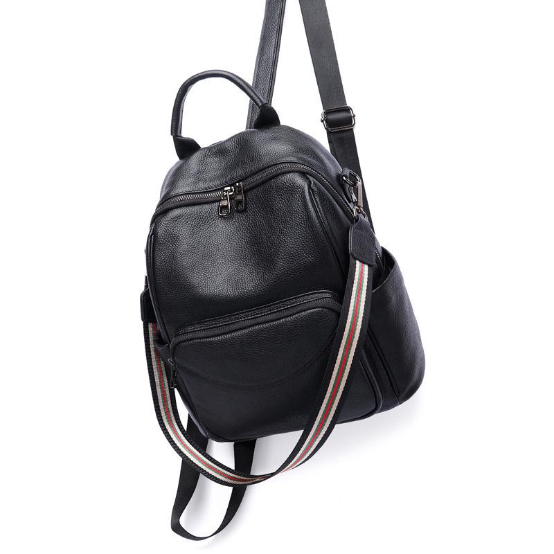 2020 new leather cowhide women s leather Korean version versatile bag women s first layer cowhide backpack women s large capacity
