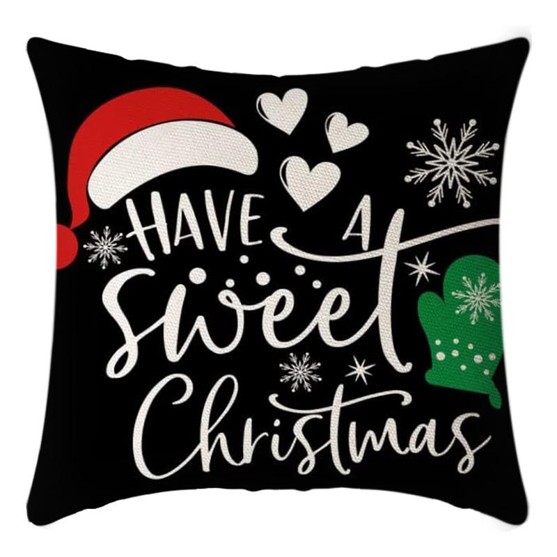 New Christmas Throw Pillow, Polyester Linen, Festive Dress Cushion, Bedroom Living Room Square Pillow, Cushion Pillow Case