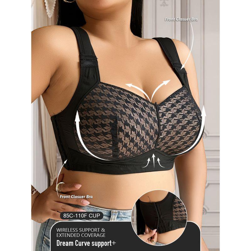 Ladies Plus Size Bra Women Adjustable Strap Gathering Bra