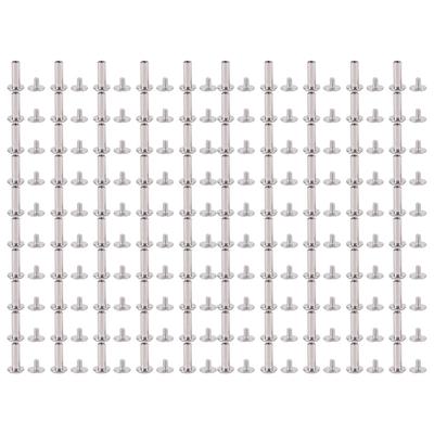 100 Sets Screw Rivet M2 Round Flat Head Stainless Steel Leather Rivets Binding Screws for Crafts