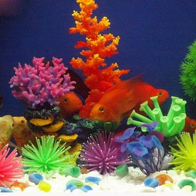 Artificial Coral Plant Silicone Aquarium Fish Tank Colorful Coral Fish Aquatic Ornament Underwater Decor