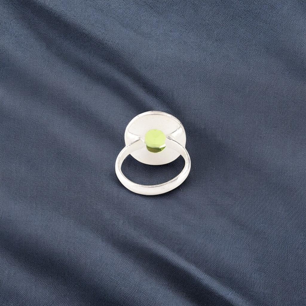 Peridot Gemstone 925 Sterling Silver Jewelry Handmade Ring For Valentines Gift RR-62-8