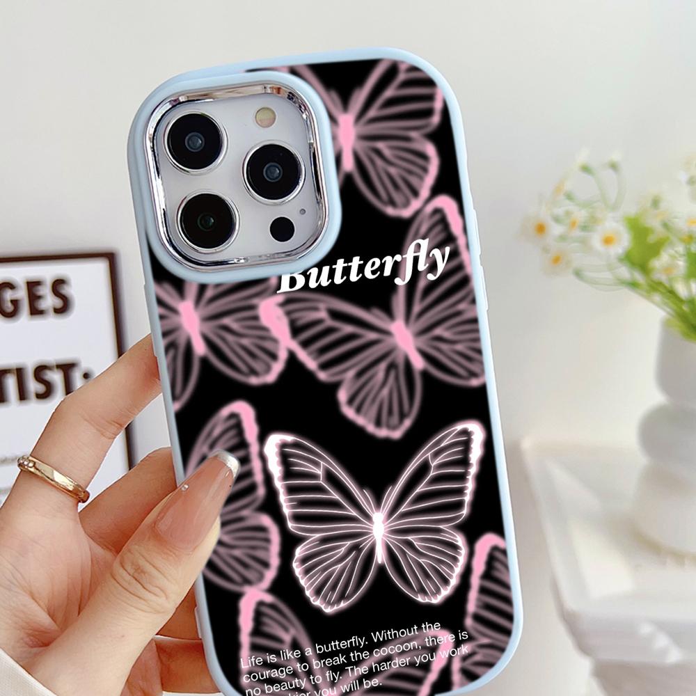 LZ4 Butterfly art design Soft Phone Case for Samsung S24 Ultra S23 Plus S21 FE A16 A54 A52 A06 Infinix Hot 40 30i Lens Protection Shockproof Cover