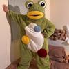 Adult Frog Costume Plush Animal Full Body Suit with Large Eyes and Soft Fabric for Events Parties Performances